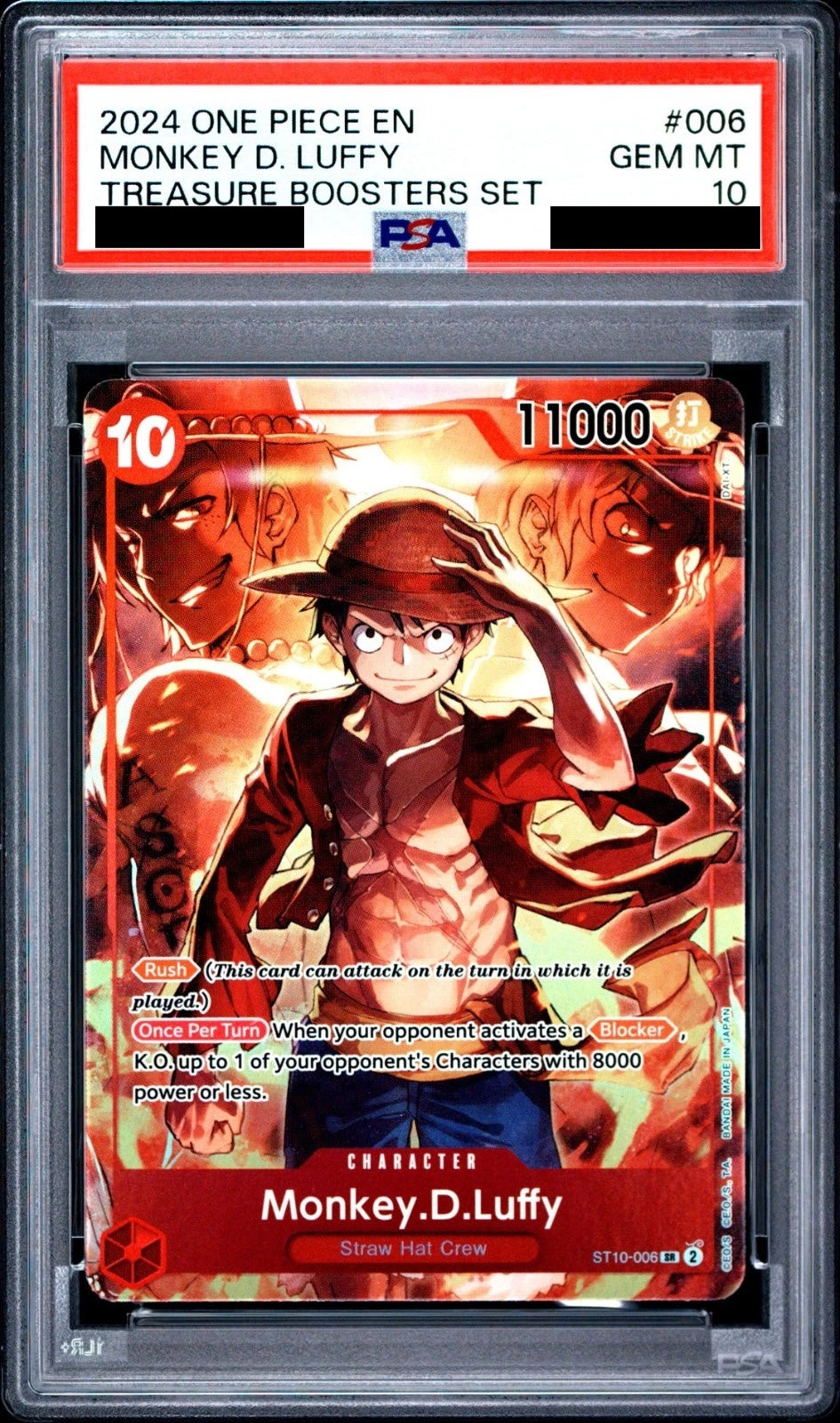PSA10】【PSA9】【英語版】ルフィ ST10-006 トレジャーブースター