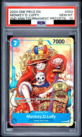 【PSA10】【PSA9】【英語版】モンキー・D・ルフィ P-043 2周年記念 スタンプ入り限定プロモ