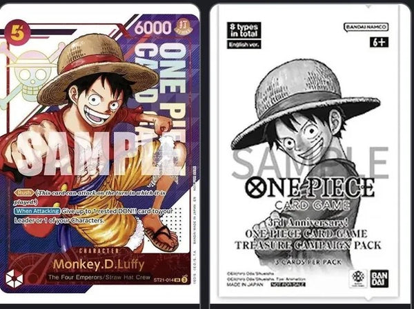 20時販売開始✅️【英語版】ワンピース3周年 Treasure Pack （トレジャーパック）- 1パック