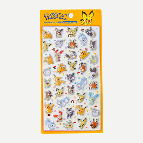 韓国限定】ポケモン3Dクリスタルステッカー 電気ポケモンフレンズ