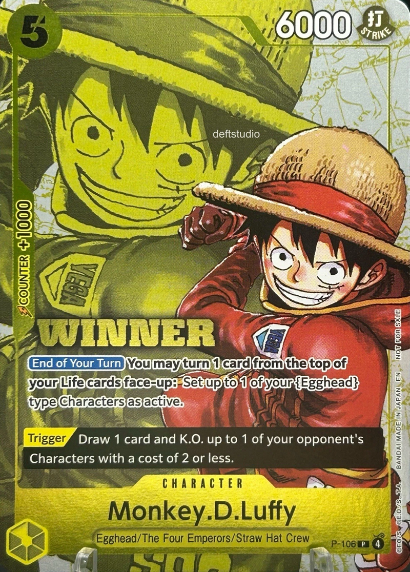 ワンピースカードゲーム モンキー・D・ルフィ プロモ 英語版 winner ワンピースカード 英語 WINNER モンキー・D・ルフィ WINNER プロモ