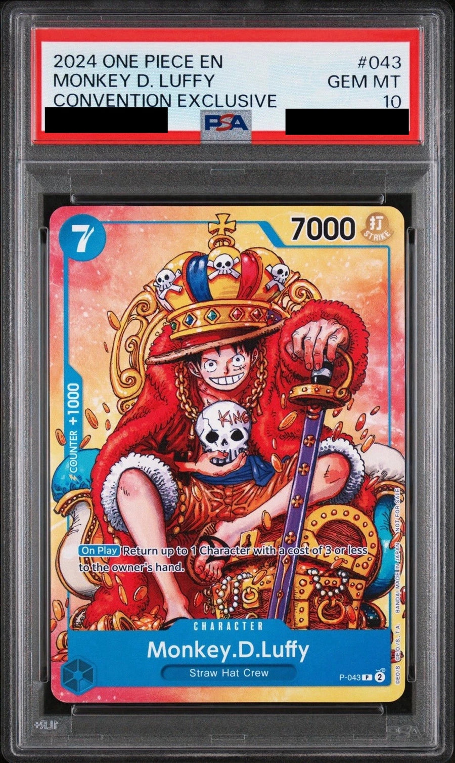 PSA10】【PSA9】【英語版】モンキー・D・ルフィ P-043 2周年記念