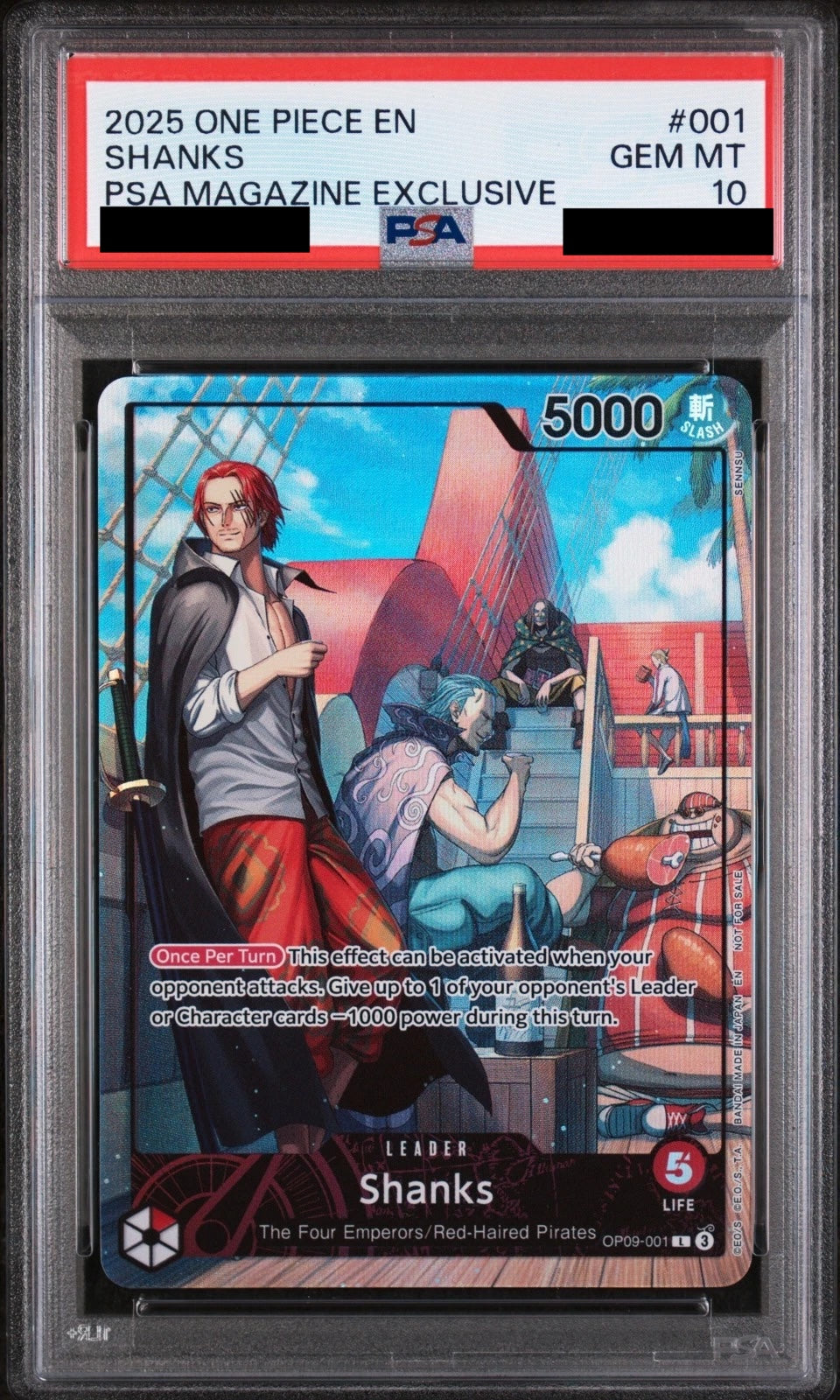 PSA10】【PSA9】【英語版】シャンクス OP09-001 PSAマガジン限定プロモ